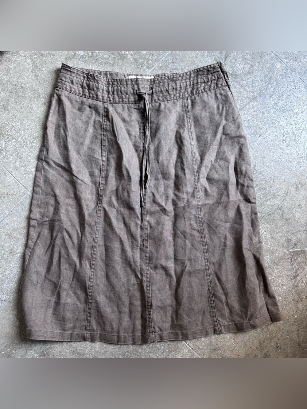 vintage linen midi skirt